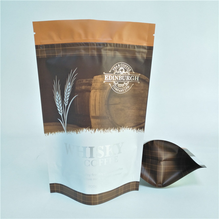 Coffee Beans Tea Packaging For Tea Bags Plastic Valve And Zipper Coffee Packaging Bags Stand Up Pouch