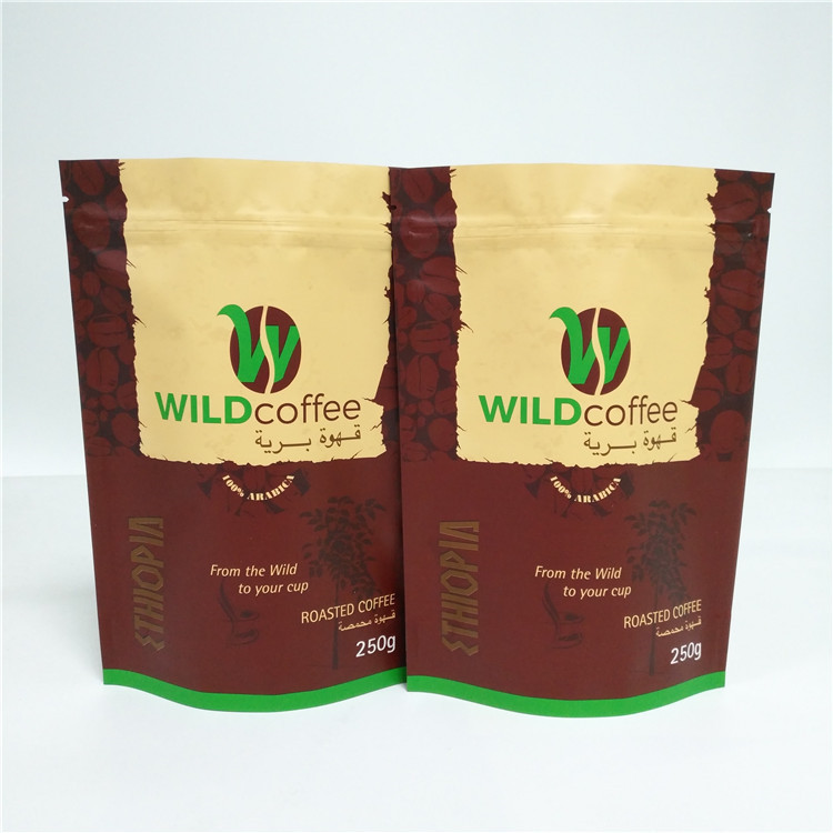 Laminated Plastic Aluminum Foil Zip Lock Bag Stand Up Pouch /Matt White Foil Pouch /Zip Lock Coffee Bag