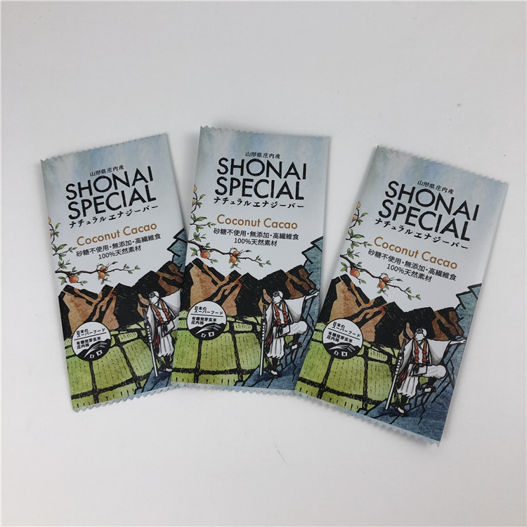 Back Sealing Customized Bag Food Grade Plastic Granola Bar Wrapper For Chocolate/Energy Bar Packaging