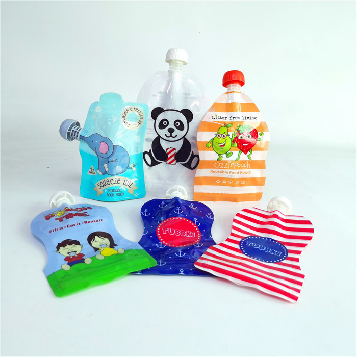 wholesale Plastic liquid proof spout pouch Mylar bag for juice liquid Food Pouch packaging Packets shaped mylar bags