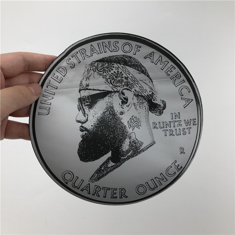 Soft Touch Plastic 3.5g Packs Mylar Bags Die Cut Irregular Pouches With Ziplock Round Shape 7g Cookies Pouches