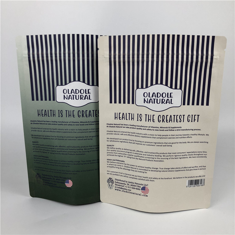 Custom Printing Chips Zip Lock Stand Up Pouch White Kraft Paper Bags