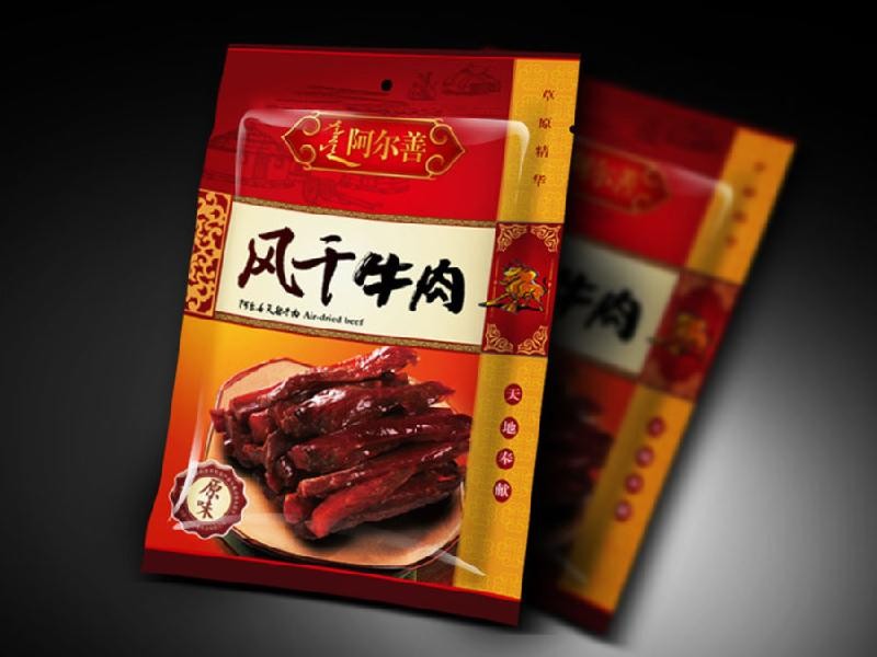 Attractive Stylish Laminated Packaging Pouches For 100 Gram Beef Jerky Packaging