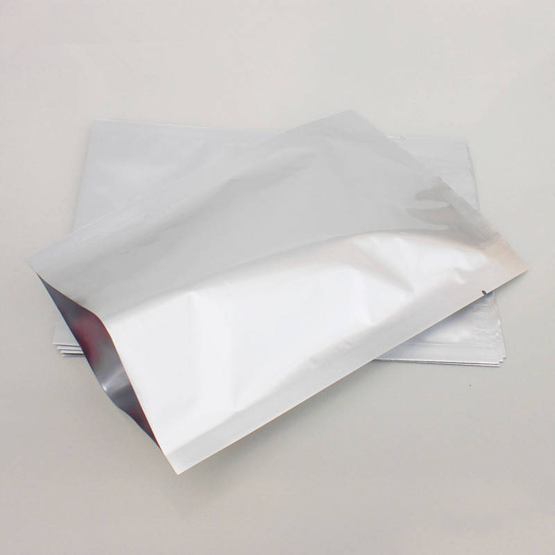 Three Side Seal Foil Pouch Packaging , Silver Food Grade Packaging Bag