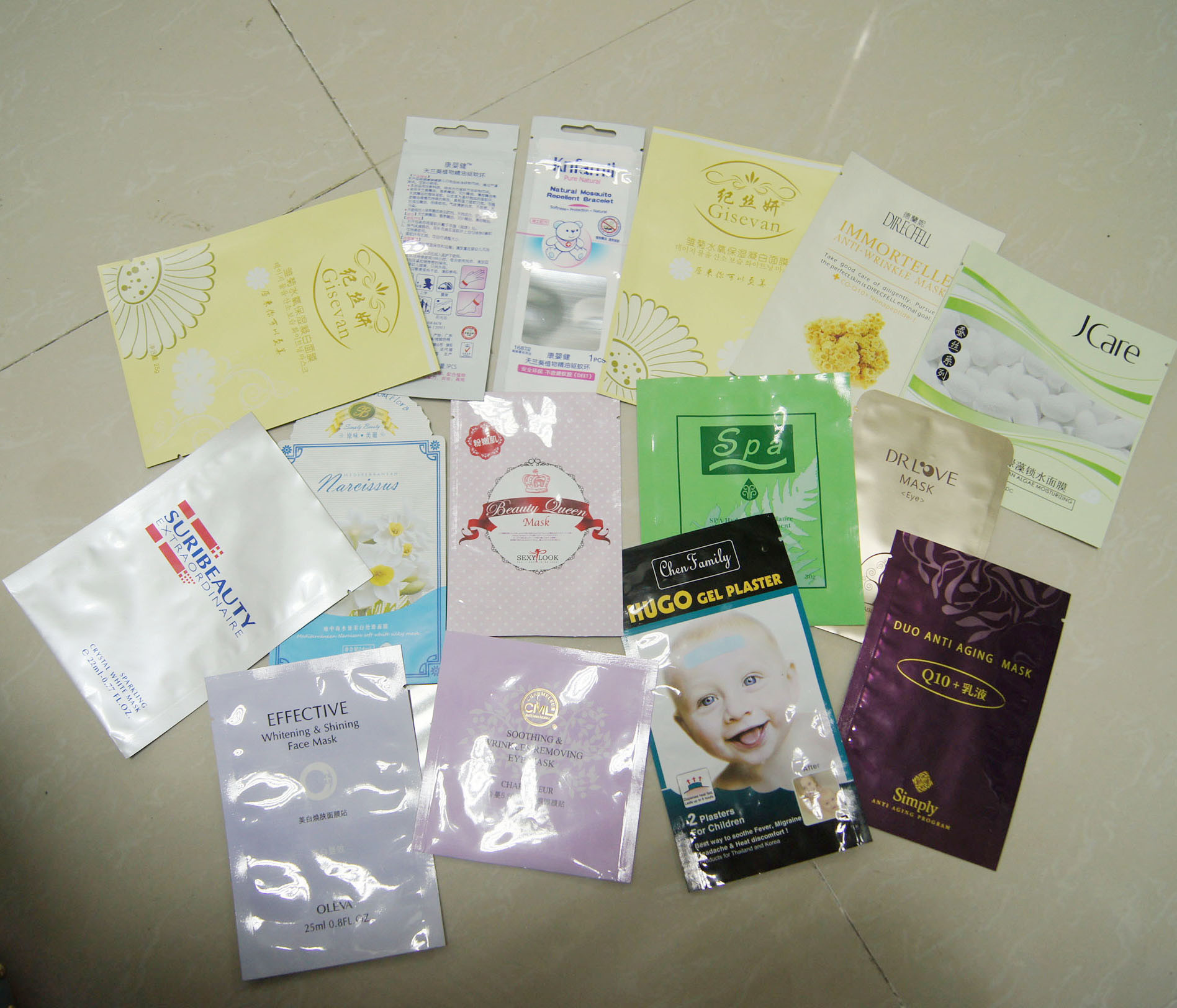 100mic Custom Cosmetic Bags , Three-Side Sealed Aluminum Foil Pouch