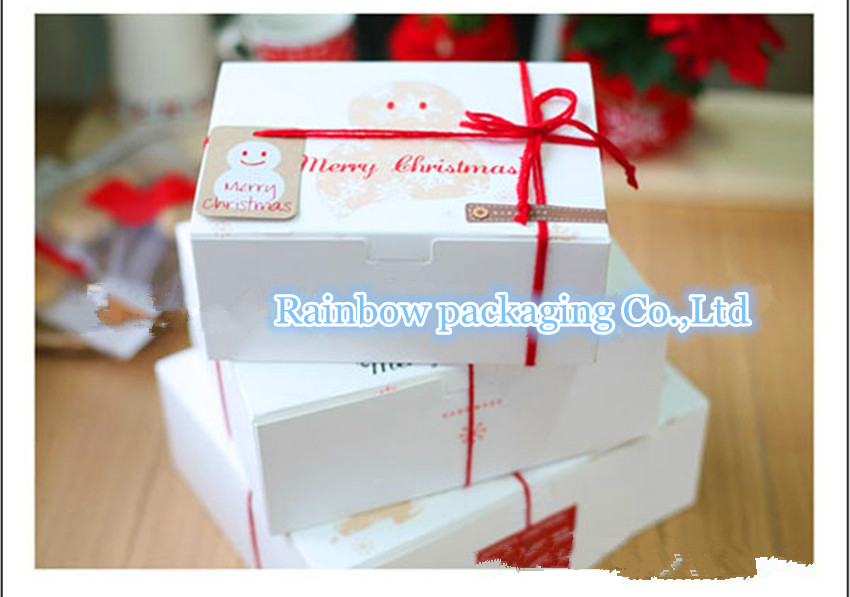 Take Away Handle Paper Box Packaging With Transparent Window For Cookie