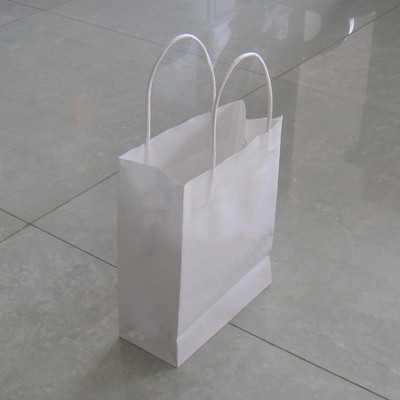 Recyclable White Custom Paper Bags 150 Gram Kraft Paper Offset Printing