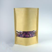 150 Gram Capacity Customized Paper Bags Zipper With Transparent Window