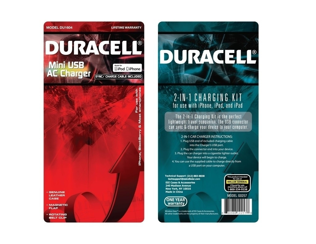 Eco-friendly Red Blister Card Packing For USB Charger Packaging With Logo Printed