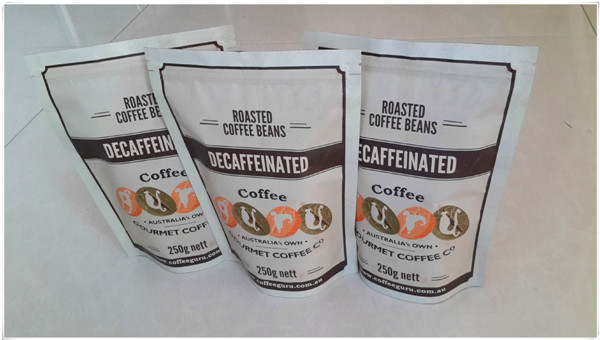 Stand Up Plastic Pouches Packaging Zip For 250 Gram Roasted Coffee Bean