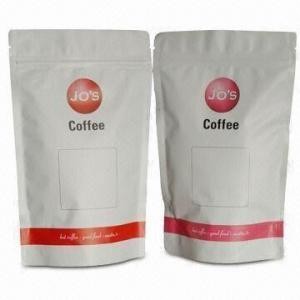 Stand Up Custom Plastic Pouches Packaging , Zipper Coffee Packaging Bag