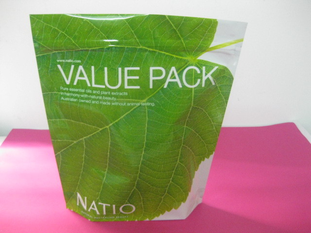 Recycled Laminated Green Stand Up Pouch Bag k for Facial Cream