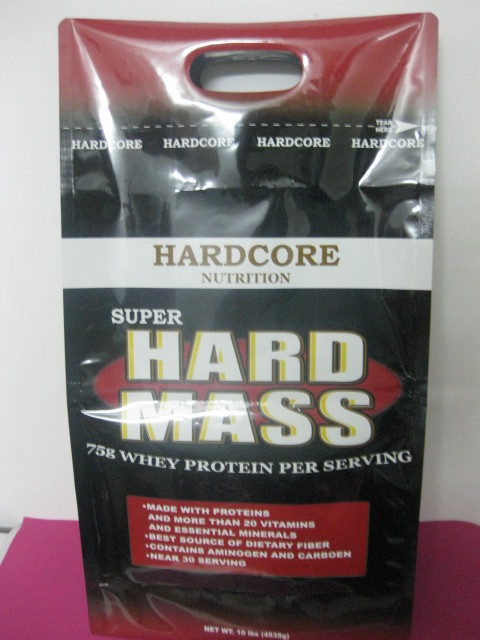 Printed Side Gusset Plastic Pouches Packaging , Punch Hole Coffee Bean Packaging