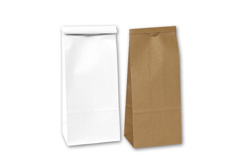 Custom Flat Bottom Kraft Paper Bags , Tin Tie Coffee Packaging Bags