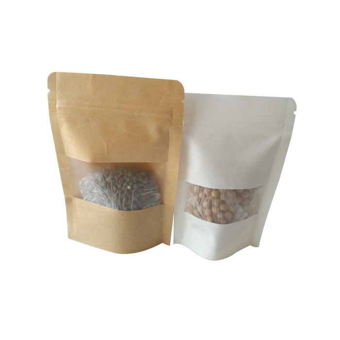 Reusable Snack Bag Packaging Custom Printed Kraft Food Stand Up Pouch SGS Certificated