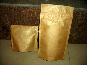 k Laminated  Aluminum Foil Full PrintingPlastic Bag Gold Stand Up Matte Finish