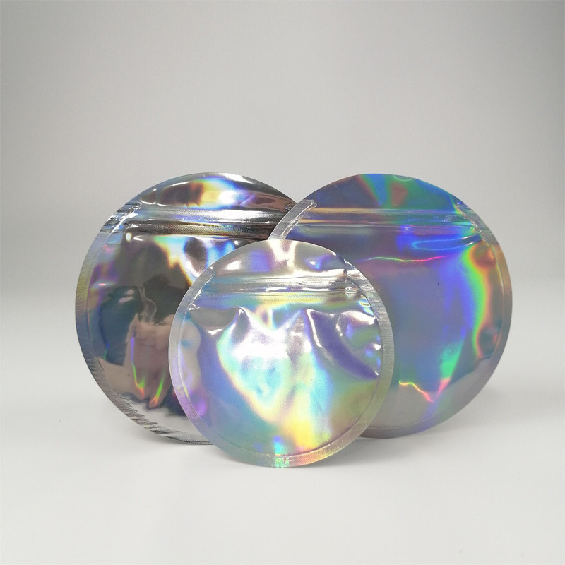 Customized Printing Edible Round Shaped Plastic Pouches Packaging 3.5g 7g