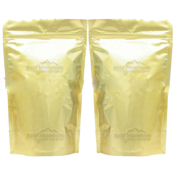 Full Printed Glossy Tea Packaging Pouches Zipper Light Gold Stand Up