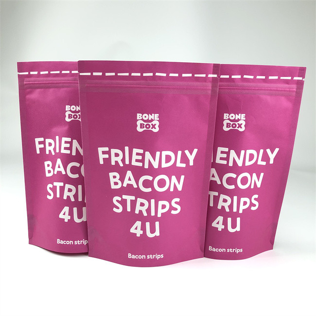 Stand Up Zipper Plastic Pouches Packaging For Pet Food