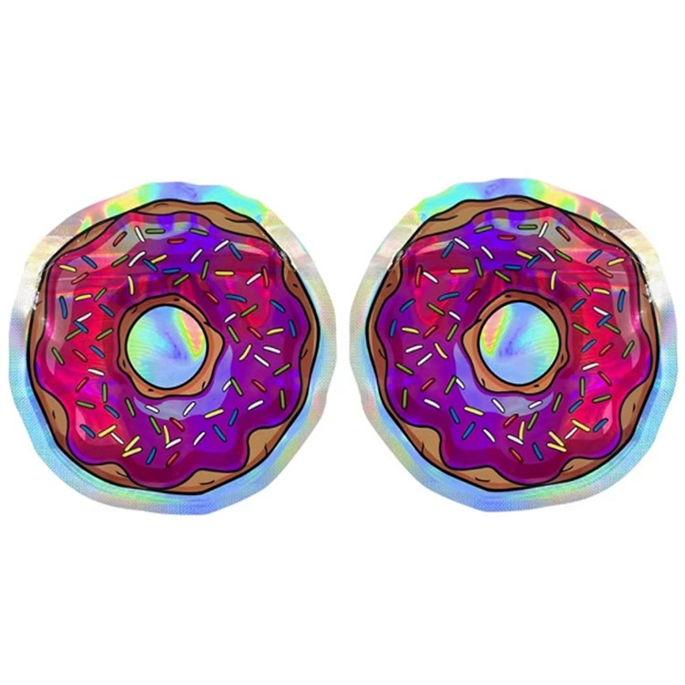 Smell Proof Mylar Edibles Plastic Bags Flower Seeds Holographic Round Shape Bags 3.5G