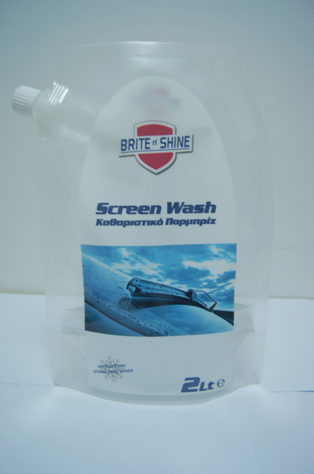 2 Litre Transparent Plastic Stand Up Pouch Screen Wash Packaging/stand up spout bags for wash packaging