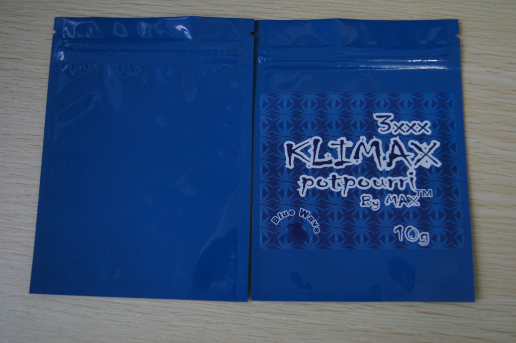 Plastic Herbal Incense Bag 10g Blue Wave 3xxx KLIMAX Porpourri