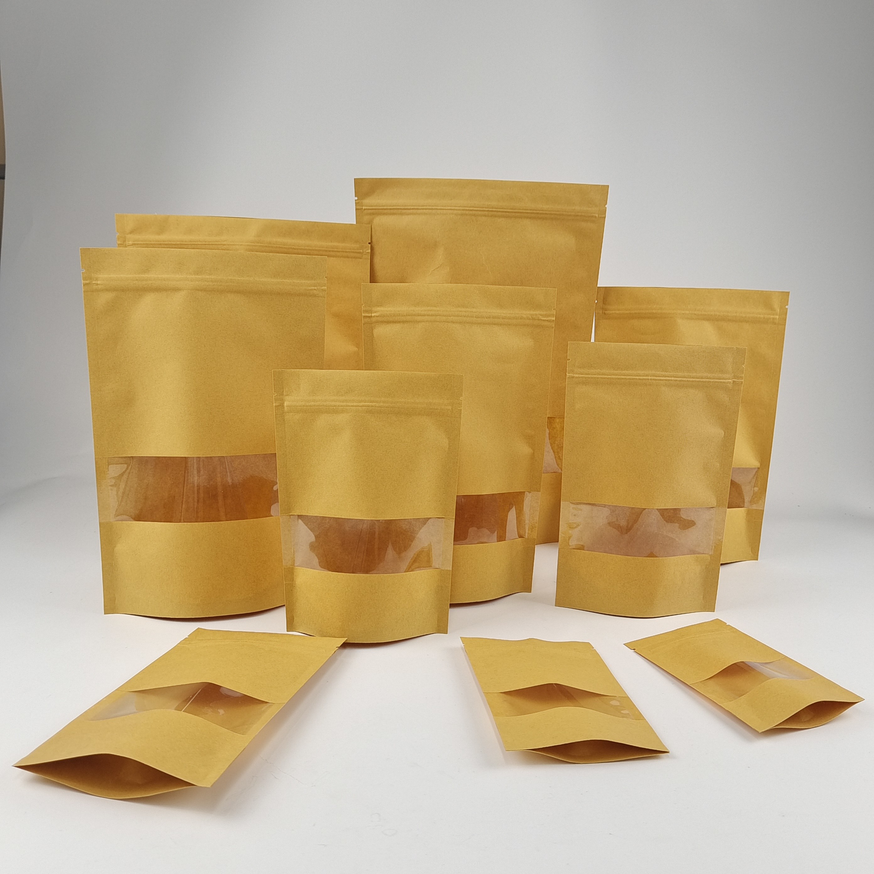 Custom Print Food Grade Tea Bags Packaging Zipper Doypack See Through Paper Bags With Logo