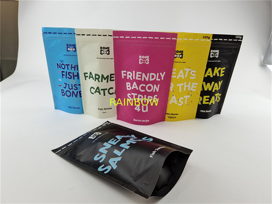 Reusable Colorful Bio Kraft Paper Custom Printed Bag Pet Food Stand Up Pouch