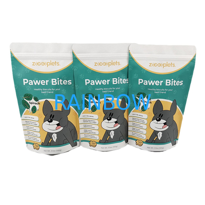 Low Moq Stand Up Pouch Kraft Paper Printed Packaging Bag for Pet Treat Smell Proof Bags with Logo
