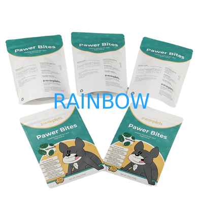 Customized Logo Stand Up Pouch Kraft Paper Bag for Dog Treat Digital Print Resealable Mylar Bags