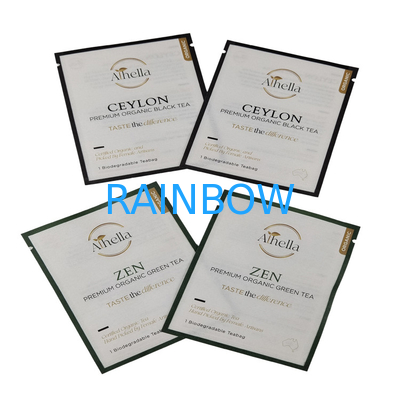 Custom Compostable Small Size Sachet for Tea Coffee Powder Biodegradable Kraft Paper Pouch for Gummy
