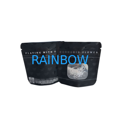 Matte Black Surface Plastic Pouches Packaging Spot UV Transparent Clear Front Window