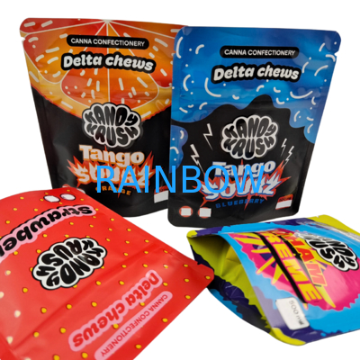 Rainbow Custom Printed 3.5g 8th Stand up Mylar Bag Edibles Smell Proof Special Shaped Bag for Cookie Gummy Cali Pack Combo
