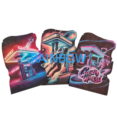 Irregular Shape Die Cut Mylar Bags For Cookie GummiesTobacco Customized Size PET Plastic Bag With Child Proof Zipper Bags