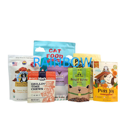 Eco-Friendly Reusable Stand-Up Pouch with 50-200microns Thickness for Pet Food Packaging