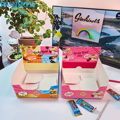 Custom Printed Cardboard Display Box with 350g Thickness and Hot Stamping for Retail Snack Packaging