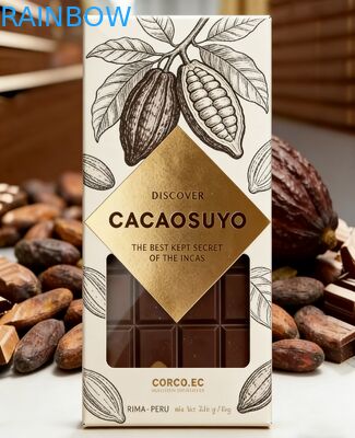 Custom Biodegradable Food Grade Kraft Paper Box with Clear Window for Chocolate Bar Packaging