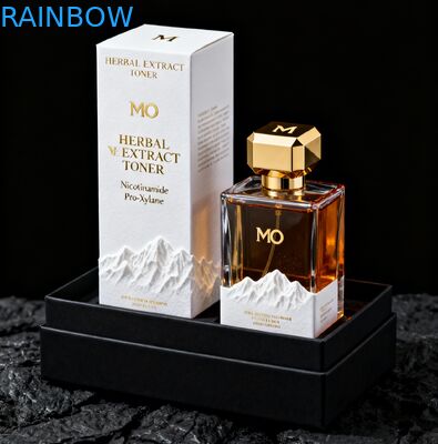 Custom Print Biodegradable Cosmetic Packaging Box with Gold Stamping and Embossing for Perfume Gift Box