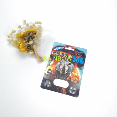 Customized Color 3d Blister Card Fire Rhino 50K Male Enhancement Pill Packaging