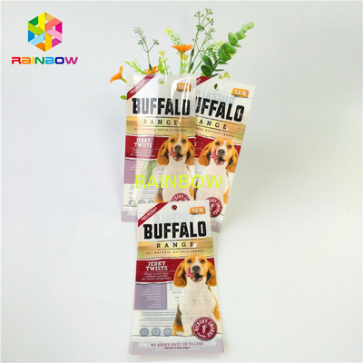 Mylar Laminated Plastic Pet Food Pouch Custom Glossy Surface With Clear Window