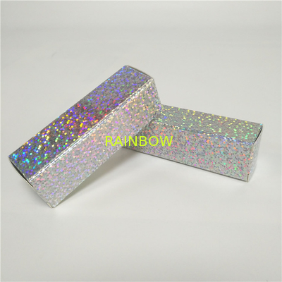 Holographic Paper Box Packagings 2.5x2.5x8.5cm Size Cosmetic Packages For Lip Gloss