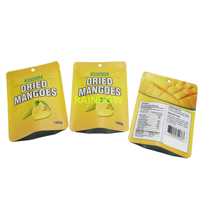 Dried Fruit Packet Foil Resealable Snack Packaging Bags