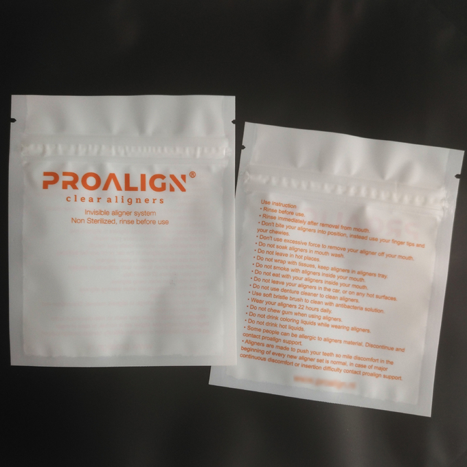 MOPP Vmpet Plastic Zip Lock Packaging Matte Teeth Clear Aligners ISO